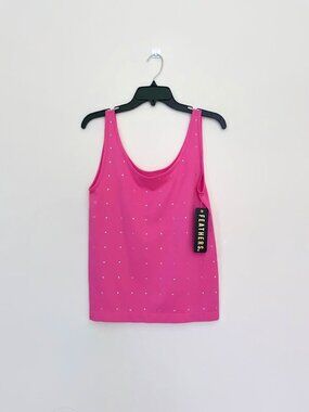 Feathers Elegant Stretchy Studded Tank Top